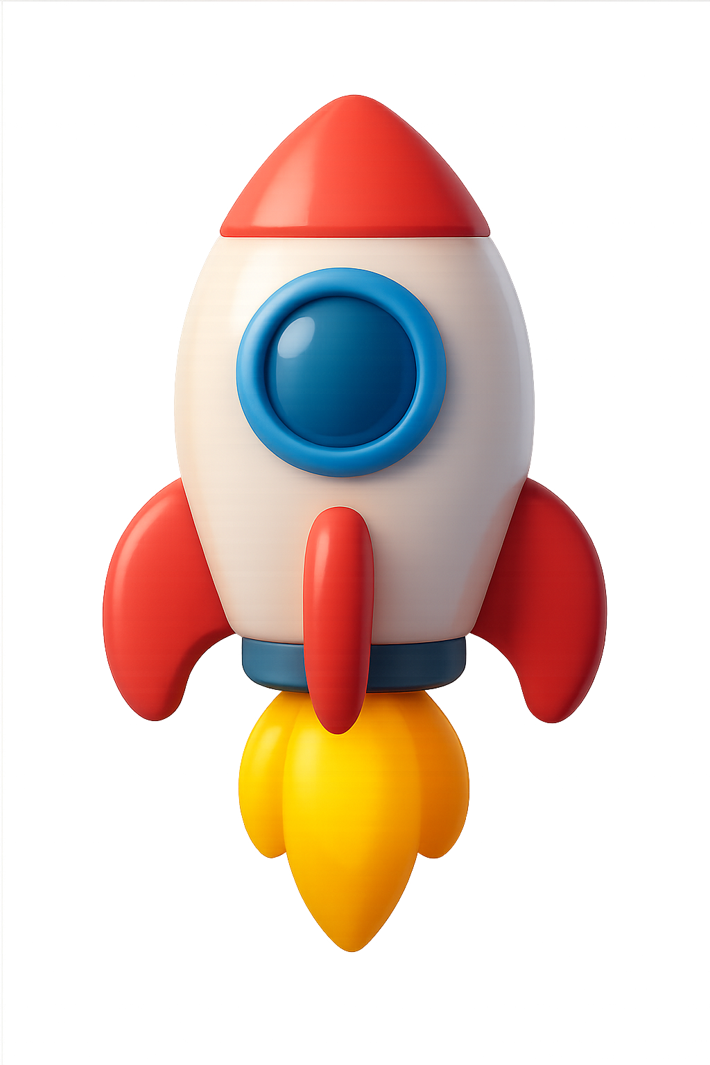 A colorful low poly 3D rocket ship with game controller elements and particle effects, representing the powerful game backend infrastructure of LootKit
